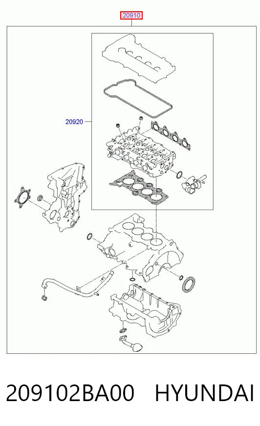 Полный комплект прокладок двигателя Hyundai I30 хэтчбек (FD) (2007 - 2011) цена, от 60.67 USD