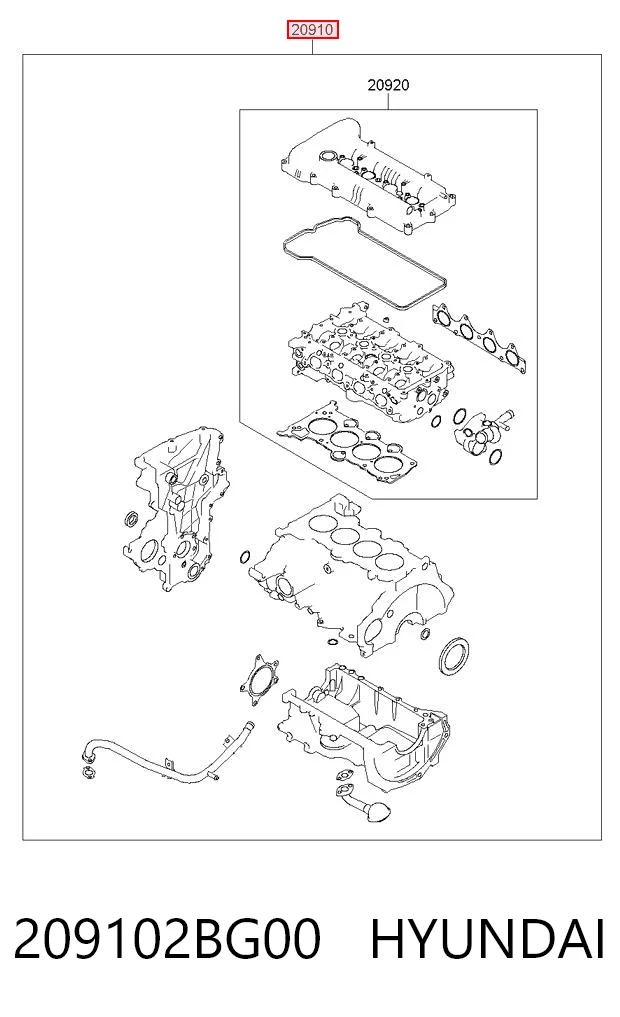Полный комплект прокладок двигателя Chrysler 68315818AA цена, от 46.60 USD