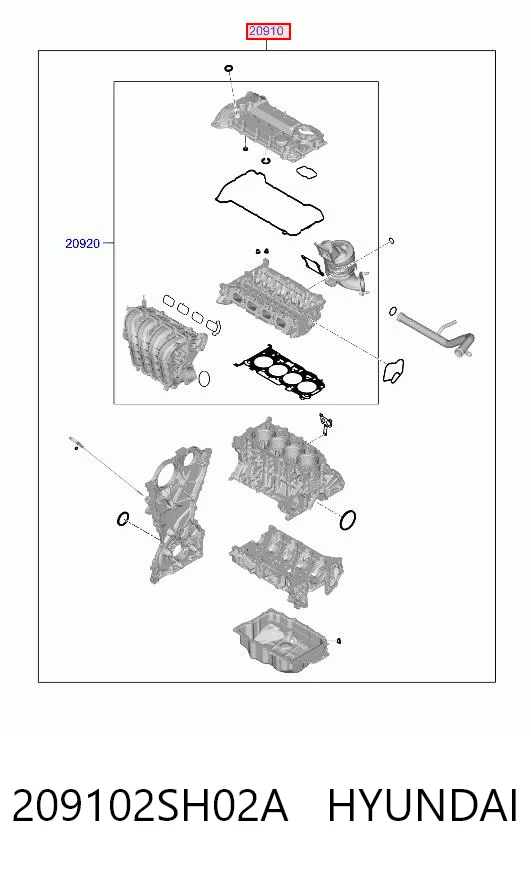 Комплект прокладок двигателя полный Hyundai Sonata 8 DN8