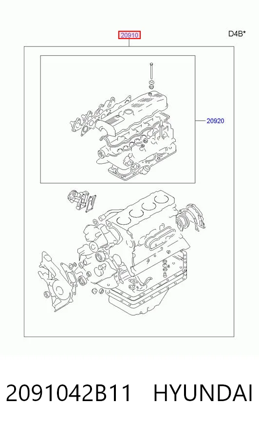 Полный комплект прокладок двигателя KAP 2091042D00 цена, от 40.91 USD