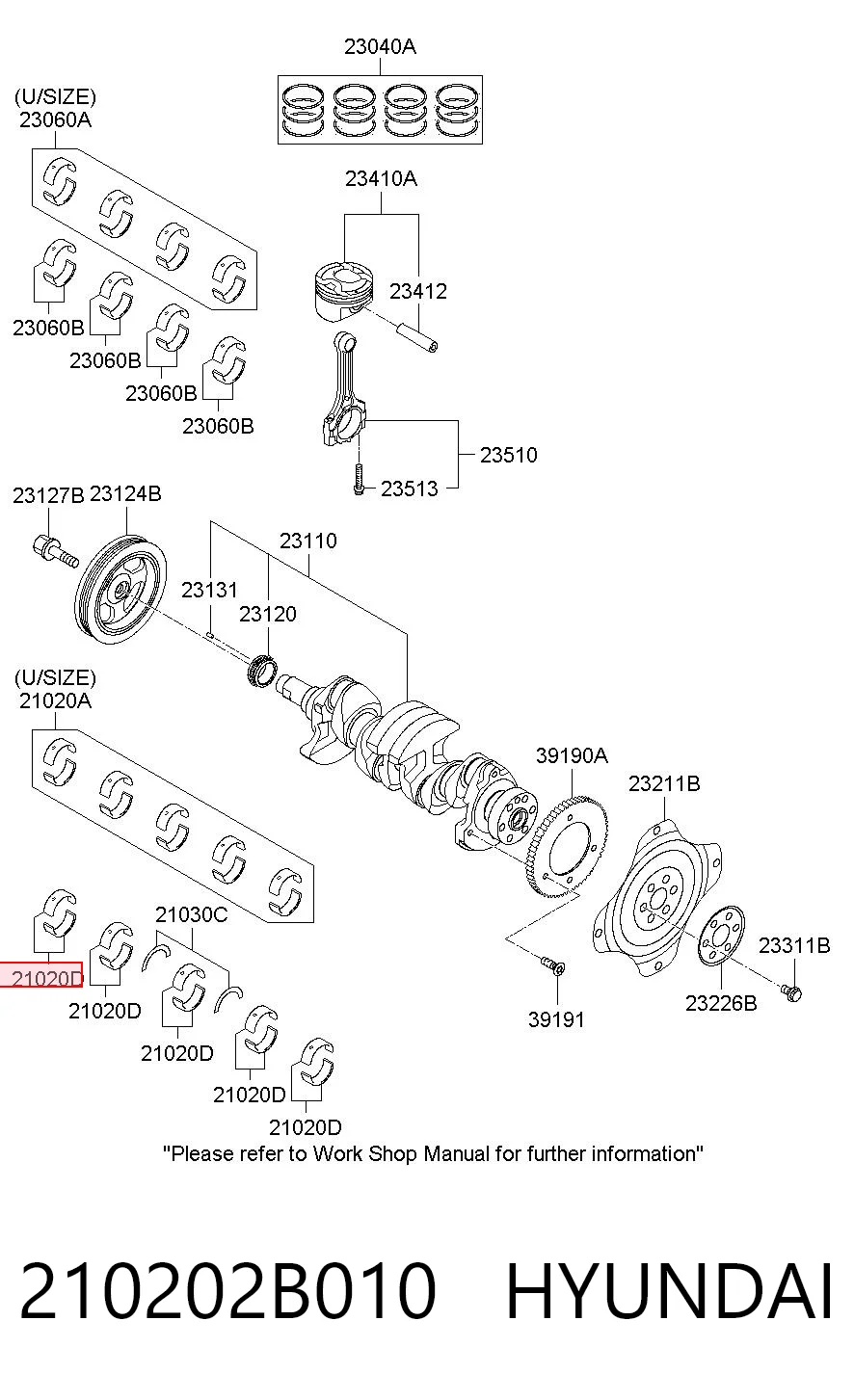 Вкладыши коленвала коренные, стандарт (STD) Chrysler 210202B010 цена, от 19.47 USD