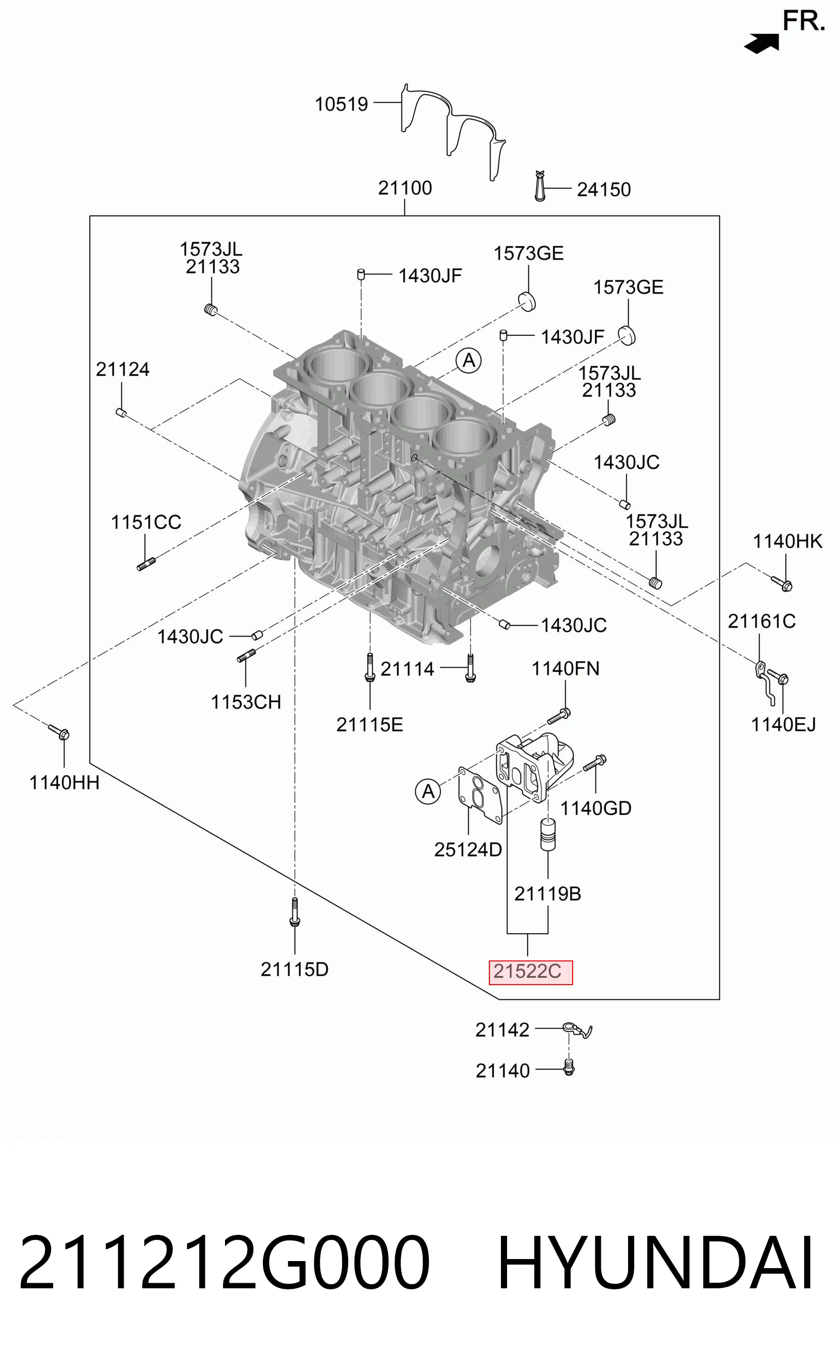 211212G000 Hyundai/Kia Кронштейн масляного фильтра