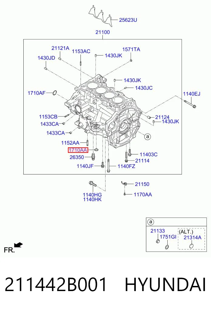 211442B001 Hyundai/Kia Прокладка масляного поддона картера