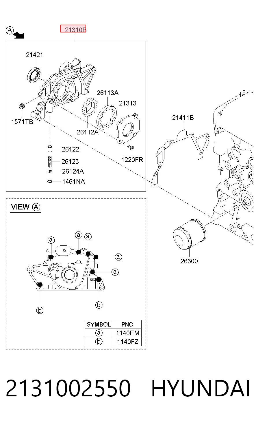 2131002550 Hyundai/Kia Масляный насос двигателя