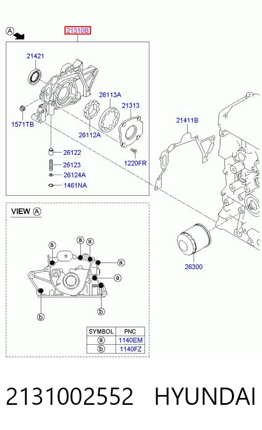 2131002552 Hyundai/Kia Масляный насос двигателя