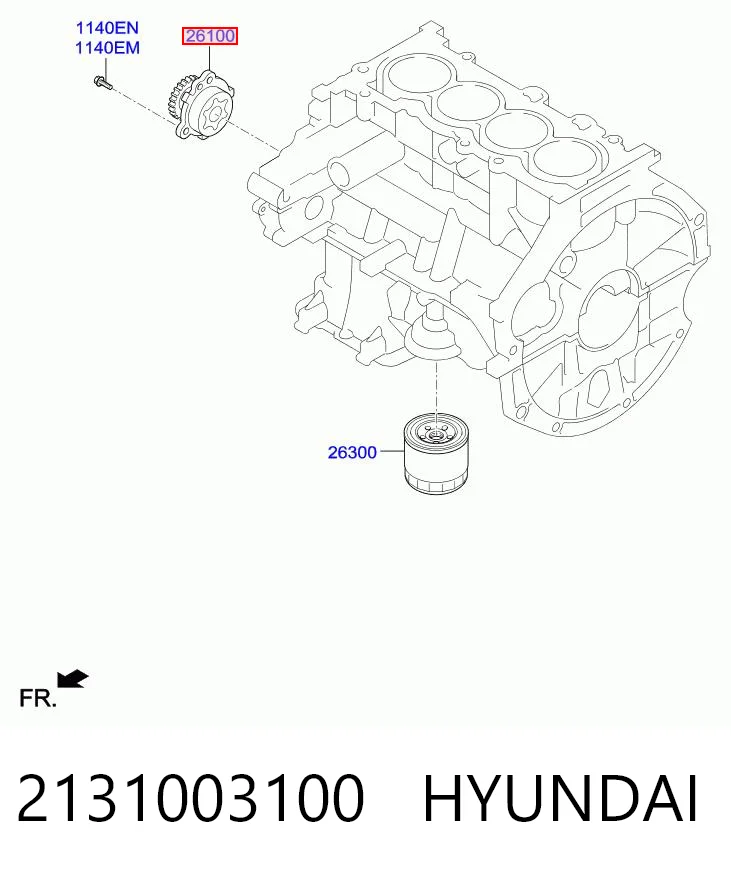 2131003100 Hyundai/Kia Масляный насос двигателя
