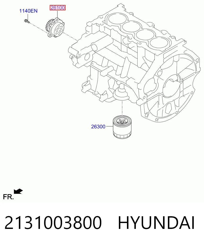 2131003800 Hyundai/Kia Масляный насос двигателя