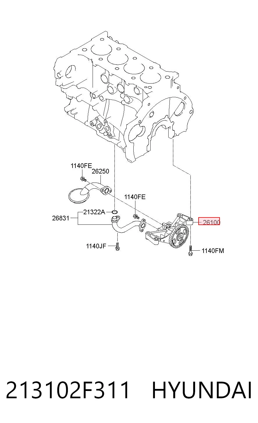 213102F311 Hyundai/Kia Масляный насос двигателя