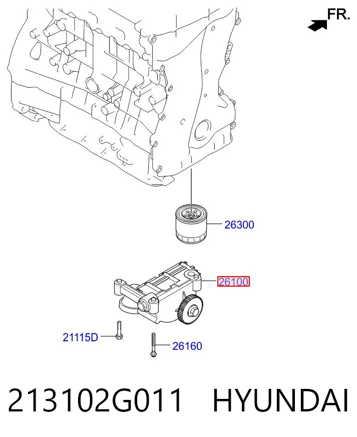 213102G011 Hyundai/Kia Масляный насос двигателя