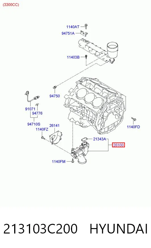 213103C200 Hyundai/Kia Масляный насос двигателя