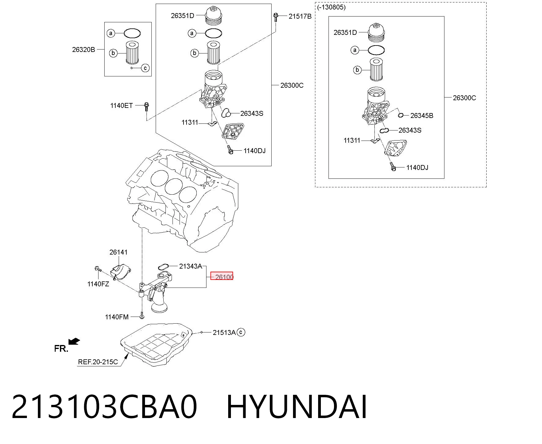 213103CBA0 Hyundai/Kia Масляный насос двигателя