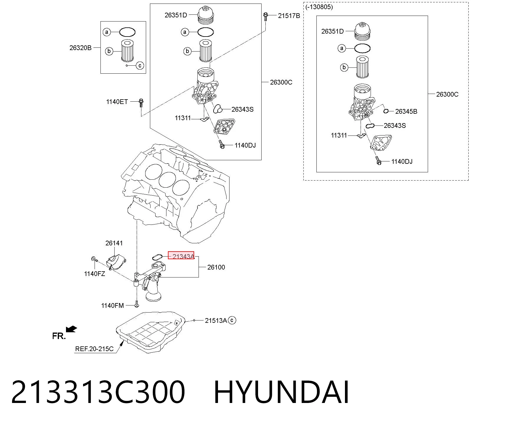 213313C300 Hyundai/Kia Прокладка масляного насоса