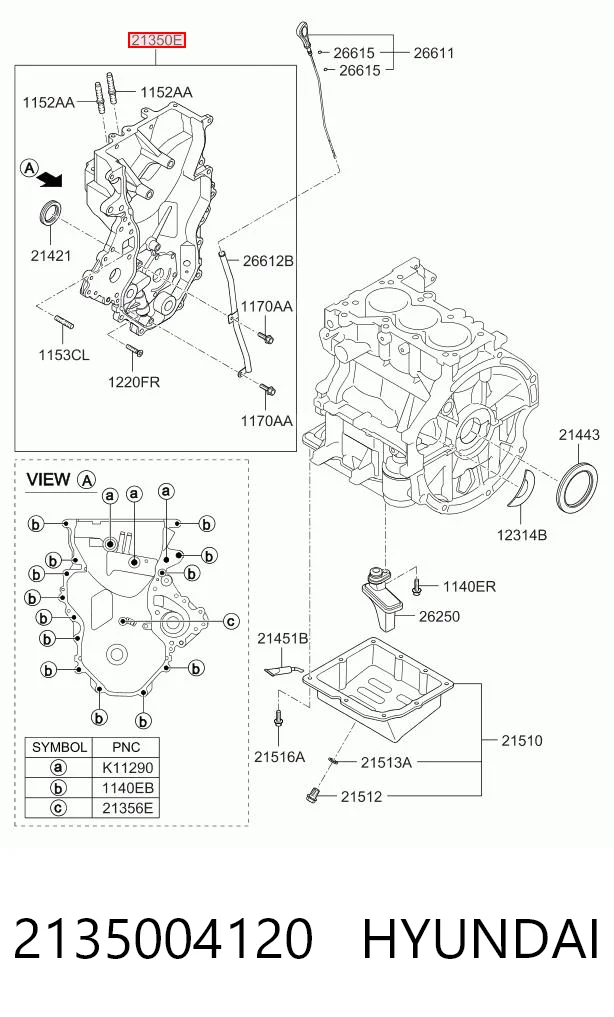 2135004120 Hyundai/Kia Крышка мотора передняя