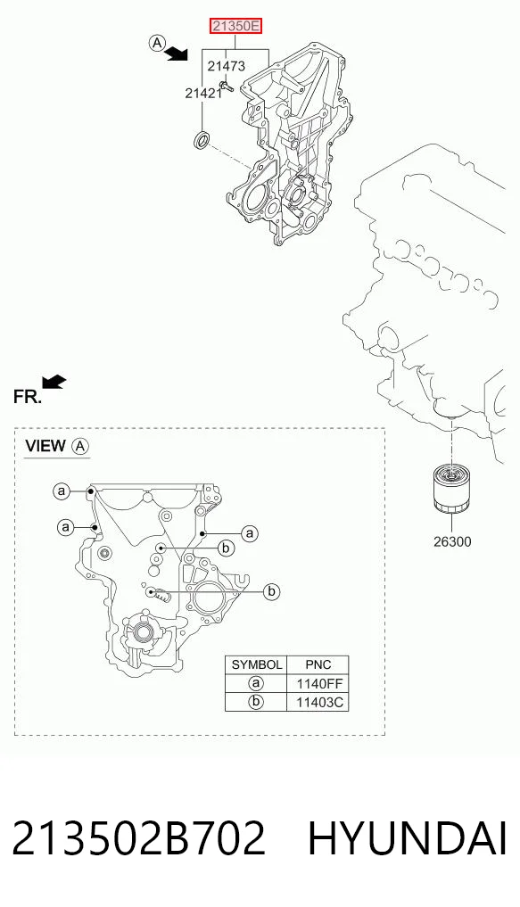 213502B702 Hyundai/Kia Крышка мотора передняя