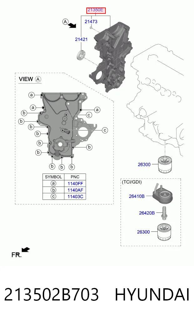 213502B703 Hyundai/Kia Масляный насос двигателя