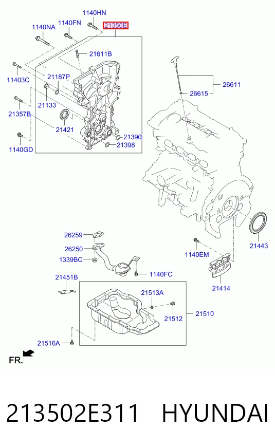 213502E311 Hyundai/Kia Масляный насос двигателя