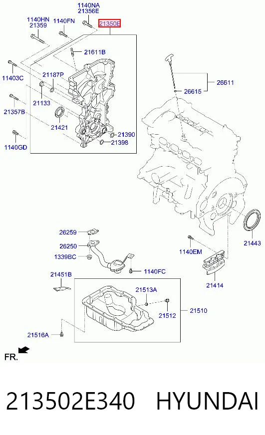 213502E340 Hyundai/Kia Масляный насос двигателя