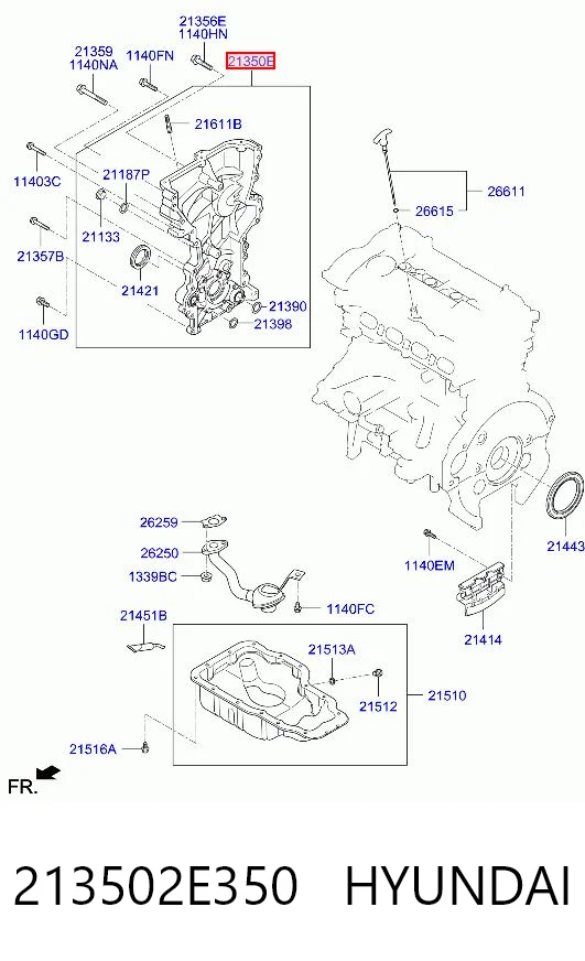 213502E350 Hyundai/Kia Масляный насос двигателя