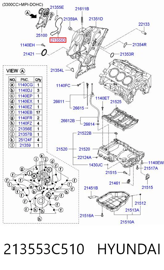 213553C510 Hyundai/Kia Прокладка водяного насоса