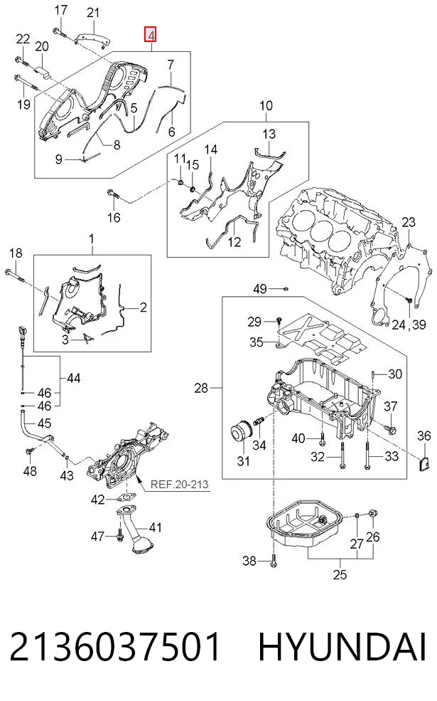 2136037501 Hyundai/Kia Кожух ремня ГРМ, верхний