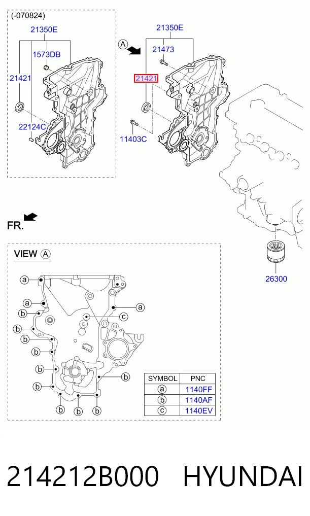 Купить 214212B020 KOS Передний сальник коленвала