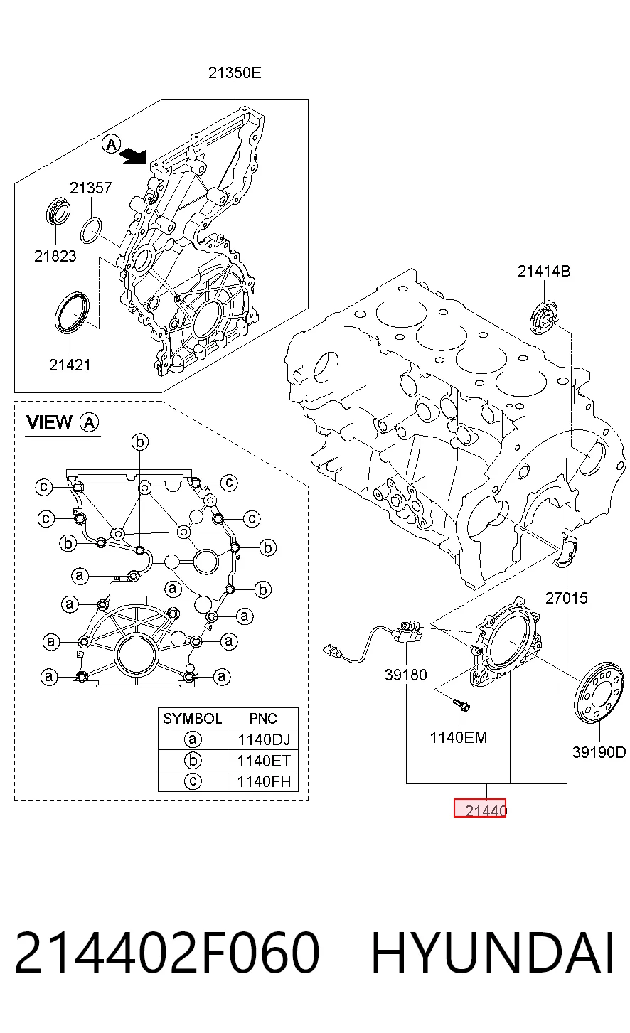 214402F060 Hyundai/Kia Обойма сальника коленвала заднего