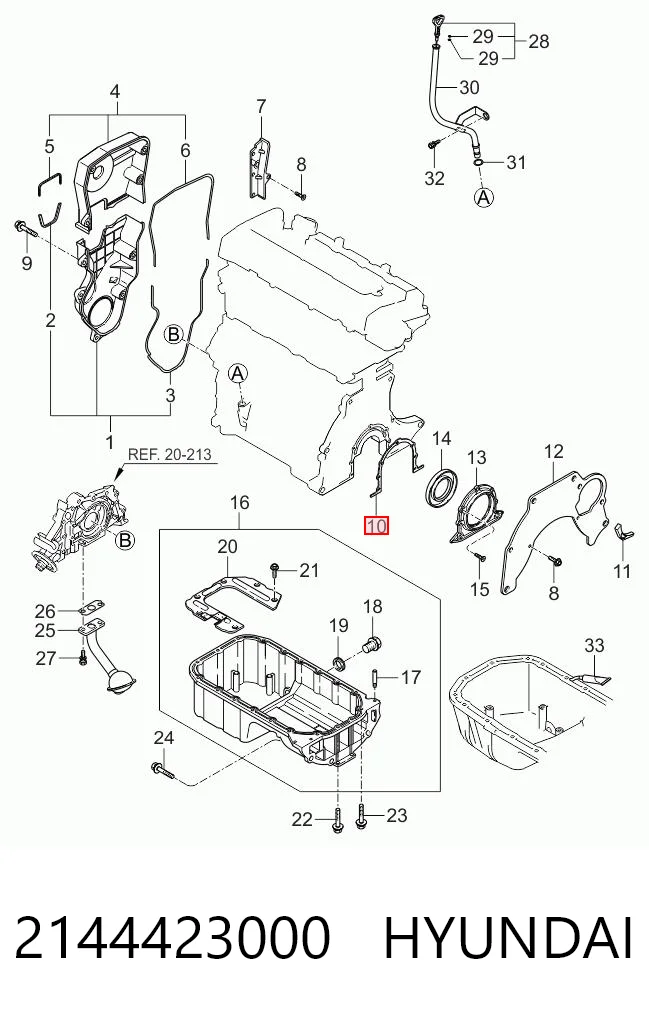 2144423000 Hyundai/Kia Прокладка задней крышки блока цилиндров