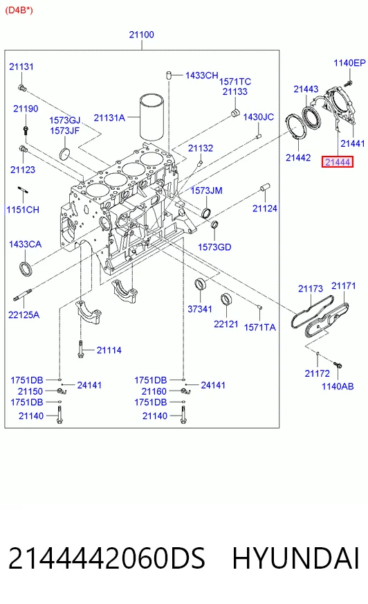 P1BC002 Parts-Mall Прокладка задней крышки коленвала