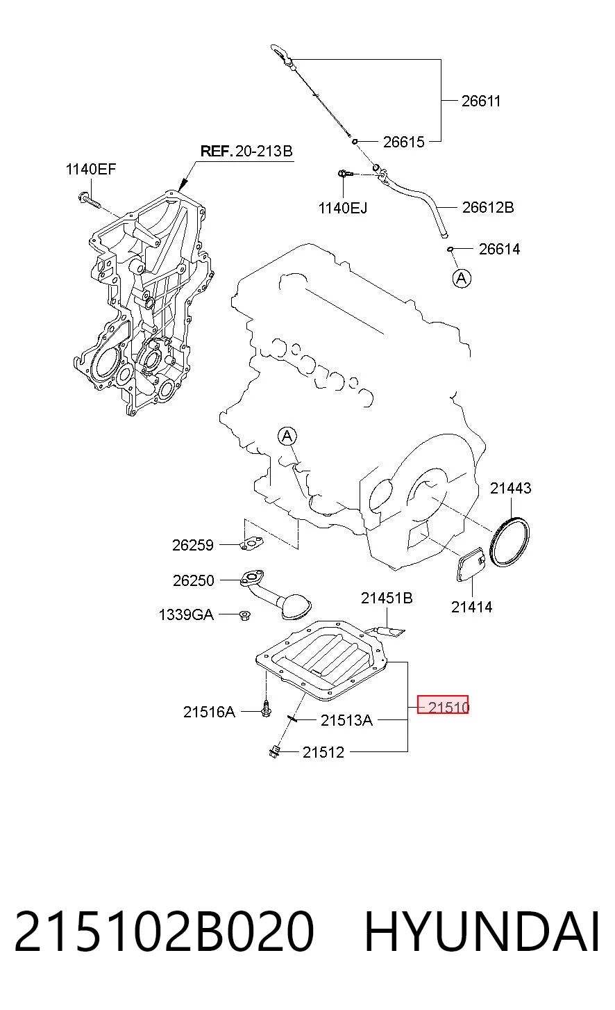 215102B020 Hyundai/Kia Картер масляный