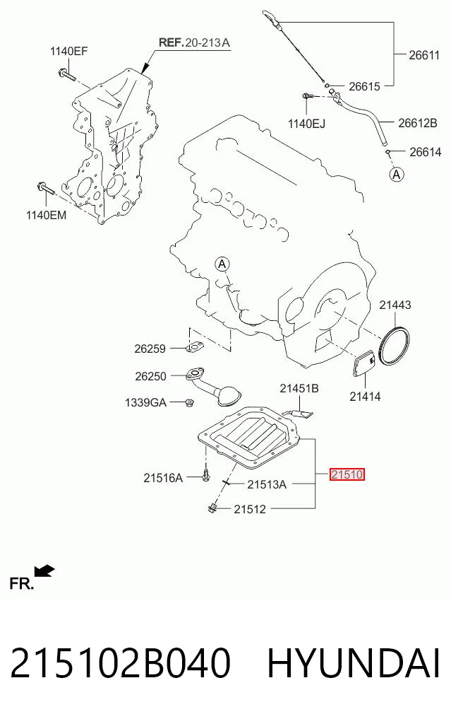 215102B040 Hyundai/Kia Картер масляный