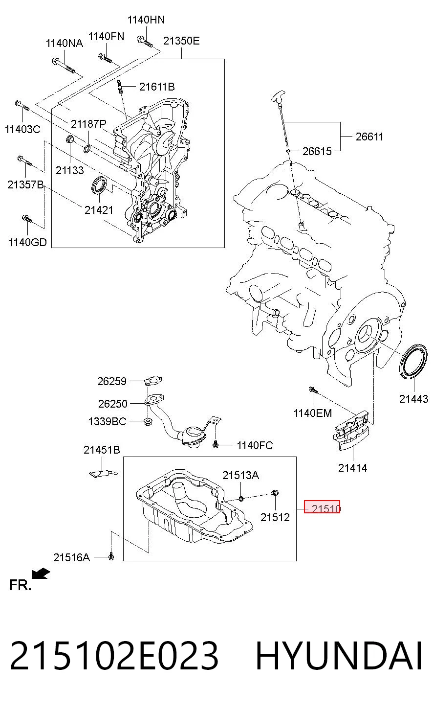 215102E023 Hyundai/Kia Картер масляный