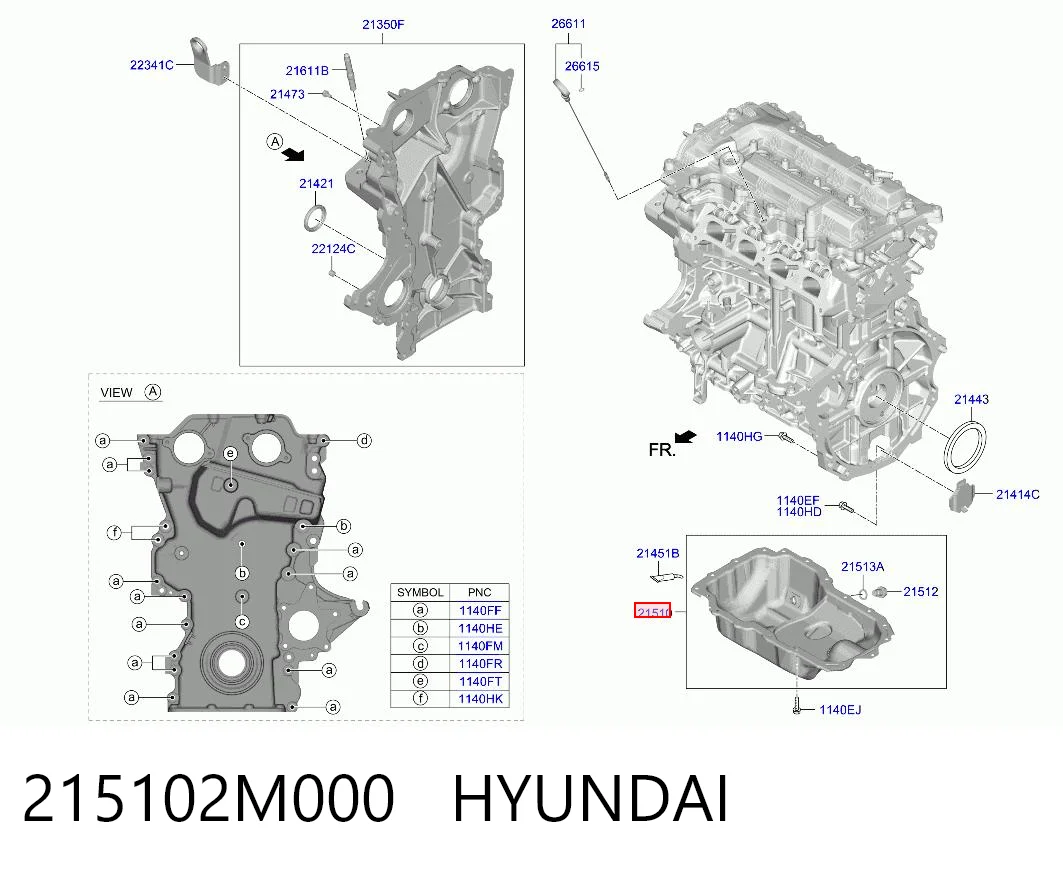 215102M000 Hyundai/Kia Картер масляный