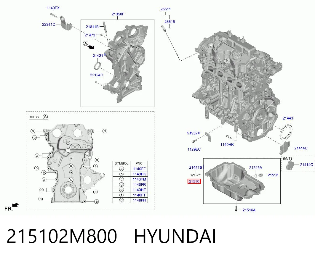 215102M800 Hyundai/Kia Картер масляный