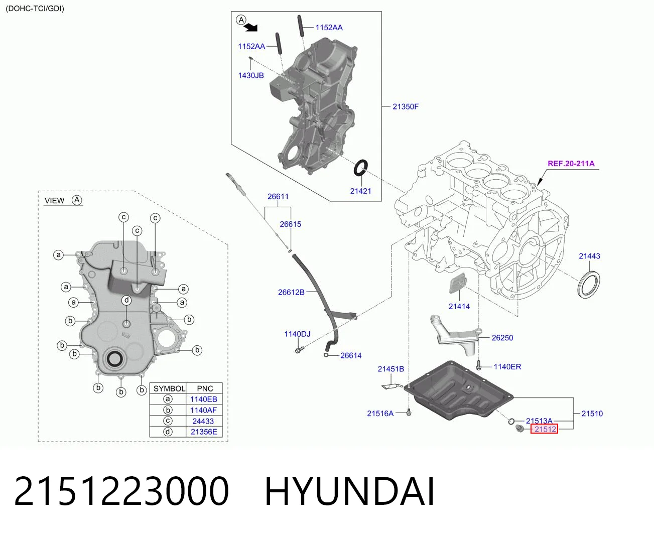 Болт поддона AND 3S103007