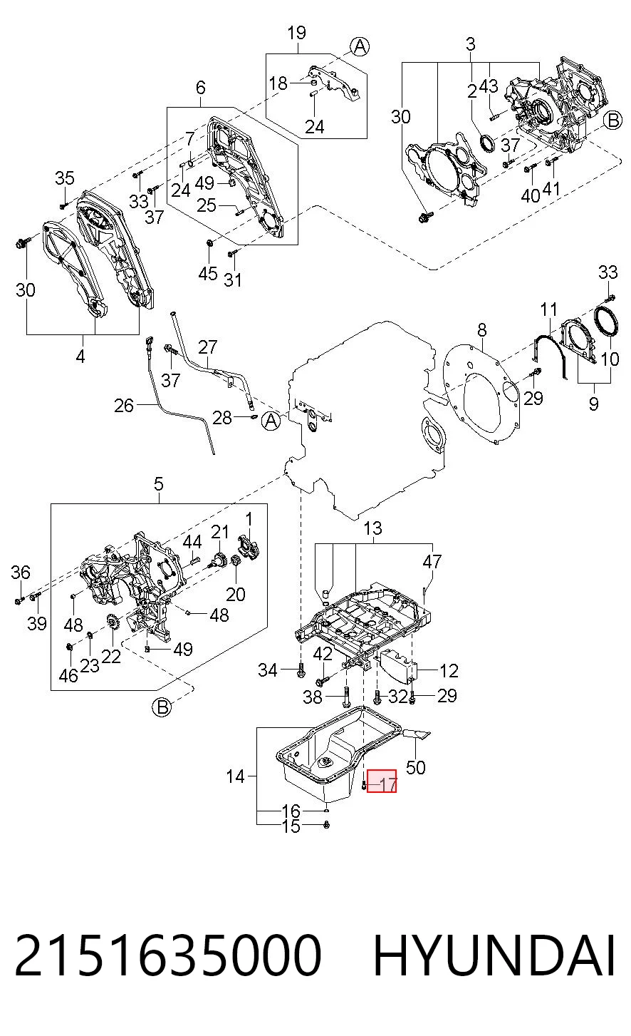 2151635000 Hyundai/Kia Болт (гайка) крепежа