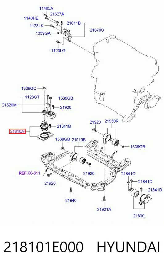 218101E000 Hyundai/Kia Правая подушка двигателя