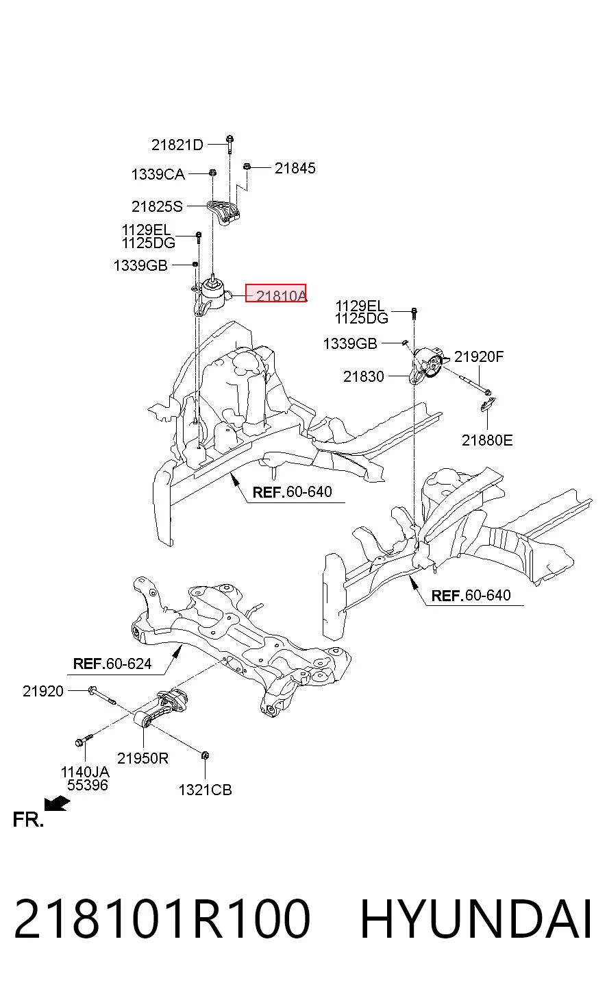 218101R100 Hyundai/Kia Правая подушка двигателя