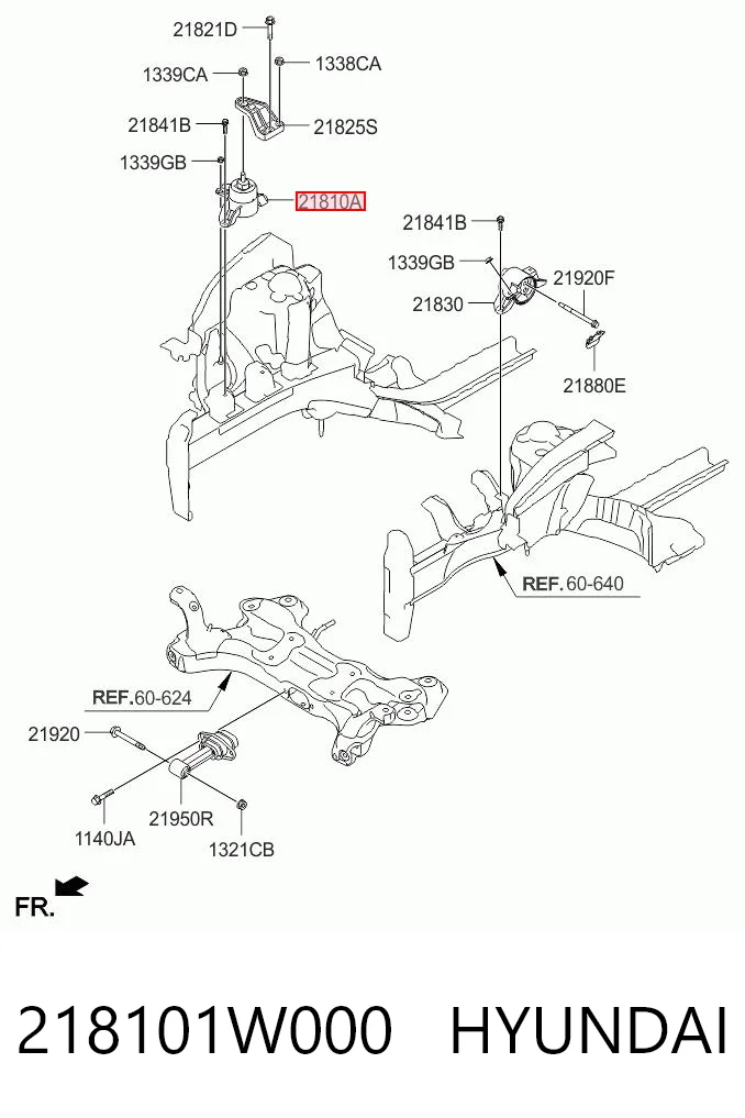 218101W000 Hyundai/Kia Правая подушка двигателя
