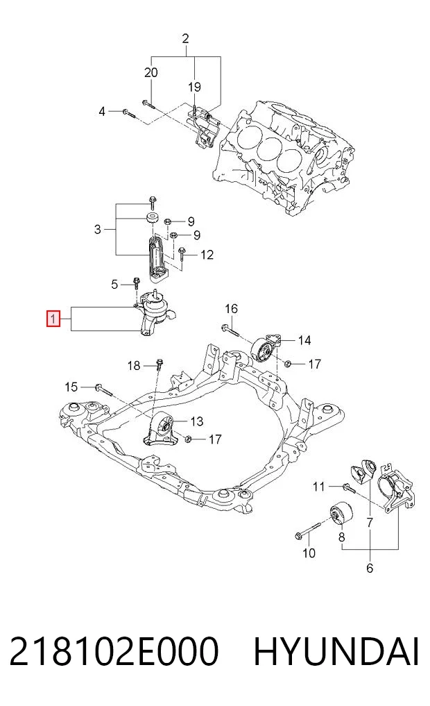 218102E000 Hyundai/Kia Правая подушка двигателя