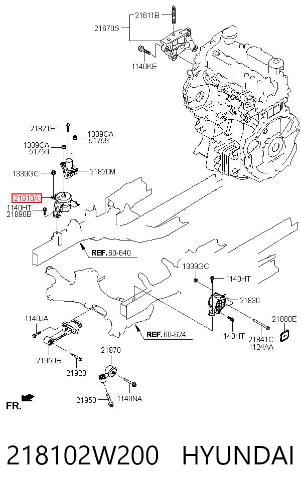 218102W200 Hyundai/Kia Правая подушка двигателя