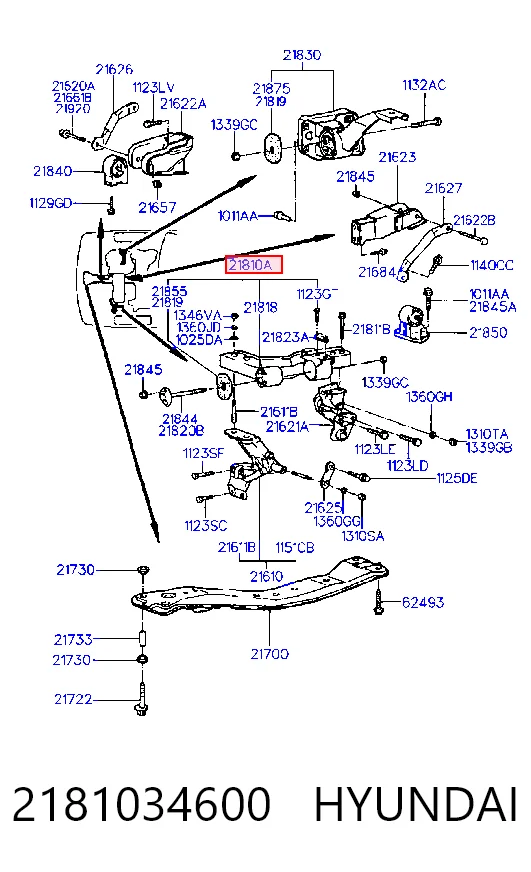 Подушка (опора) двигателя, левая на Hyundai Sonata III 