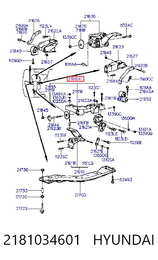Гидроопора двигателя левая Hyundai Sonata III седан (1993 - 1998) цена, от 17.18 USD