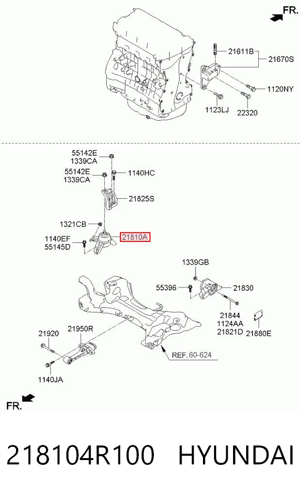 218104R100 Hyundai/Kia Правая подушка двигателя