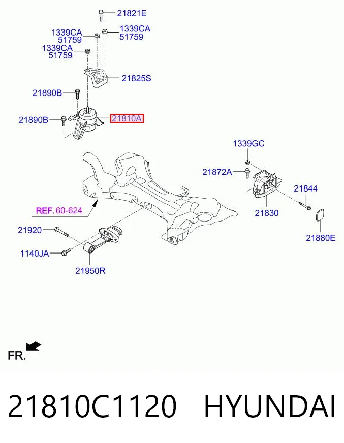 21810C1120 Hyundai/Kia Правая подушка двигателя