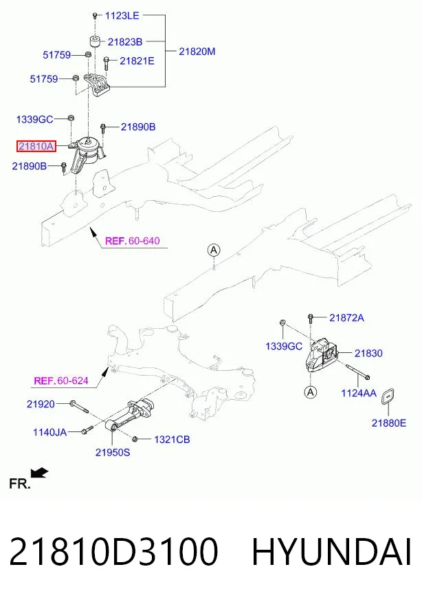 21810D3100 Hyundai/Kia Правая подушка двигателя