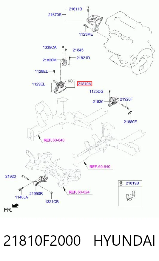 21810F2000 Hyundai/Kia Правая подушка двигателя