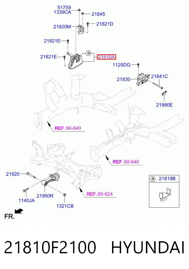 21810F2100 Hyundai/Kia Правая подушка двигателя