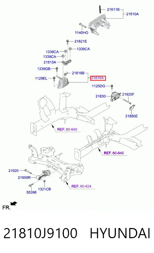 21810J9100 Hyundai/Kia Правая подушка двигателя