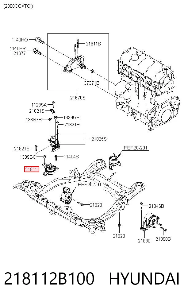 Правая подушка двигателя на Hyundai Santa Fe II CM
