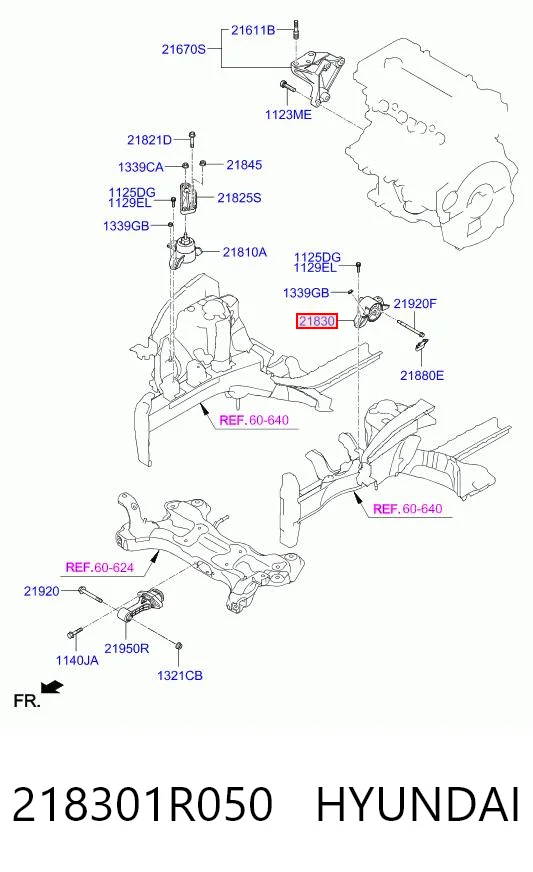 Подушка двигателя Chrysler 218301R050